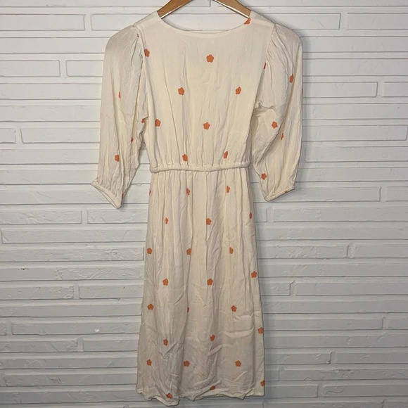 Chelsea & Violet Cream and Orange Floral Boho Dress, Girls Size Medium - Picture 6 of 8